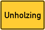 Place name sign Unholzing