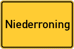 Place name sign Niederroning