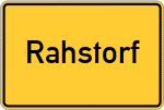 Place name sign Rahstorf, Niederbayern