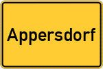 Place name sign Appersdorf, Kreis Landshut, Bayern