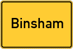 Place name sign Binsham, Bayern