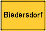 Place name sign Biedersdorf, Vils