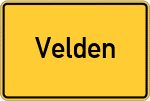 Place name sign Velden