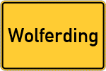 Place name sign Wolferding