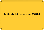 Place name sign Niederham vorm Wald