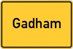 Place name sign Gadham