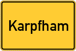 Place name sign Karpfham