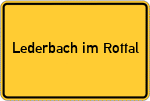 Place name sign Lederbach im Rottal