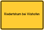 Place name sign Riedertsham bei Vilshofen, Niederbayern