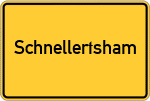 Place name sign Schnellertsham