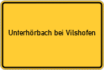 Place name sign Unterhörbach bei Vilshofen, Niederbayern