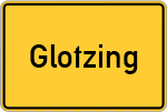 Place name sign Glotzing