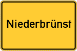 Place name sign Niederbrünst