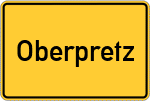 Place name sign Oberpretz