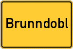 Place name sign Brunndobl, Niederbayern