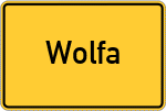 Place name sign Wolfa