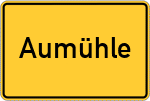 Place name sign Aumühle