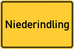 Place name sign Niederindling, Kreis Griesbach im Rottal