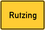 Place name sign Rutzing