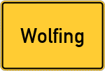 Place name sign Wolfing, Niederbayern