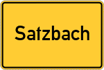 Place name sign Satzbach