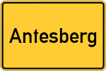Place name sign Antesberg, Kreis Passau