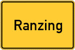 Place name sign Ranzing, Kreis Passau