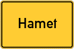 Place name sign Hamet, Niederbayern