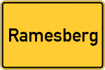Place name sign Ramesberg, Niederbayern