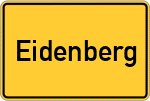 Place name sign Eidenberg, Niederbayern