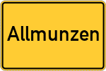 Place name sign Allmunzen, Kreis Passau