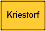 Place name sign Kriestorf, Niederbayern