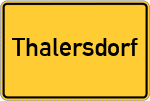 Place name sign Thalersdorf