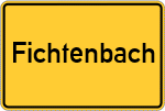 Place name sign Fichtenbach, Wald