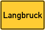 Place name sign Langbruck