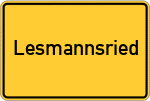 Place name sign Lesmannsried