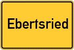 Place name sign Ebertsried, Wald