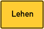 Place name sign Lehen, Kreis Regen