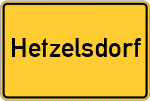 Place name sign Hetzelsdorf