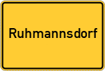 Place name sign Ruhmannsdorf