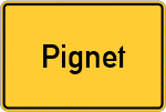 Place name sign Pignet