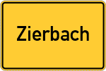 Place name sign Zierbach, Niederbayern