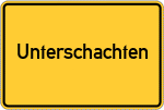 Place name sign Unterschachten, Niederbayern