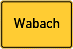 Place name sign Wabach