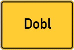 Place name sign Dobl, Rott