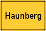 Place name sign Haunberg