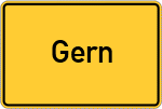Place name sign Gern, Kreis Eggenfelden