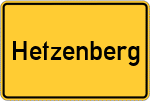 Place name sign Hetzenberg
