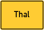 Place name sign Thal, Kreis Eggenfelden