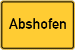 Place name sign Abshofen